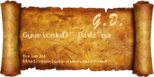 Gyuricskó Diána névjegykártya